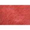 Deerlux Genuine Australian Lamb Fur Sheepskin Square Pillow Cover 16 in., Coral QI003482C